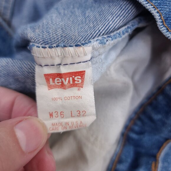 Vintage Levis Mens 509 Orange Tab Jeans Size 36x32 Blue Denim Straight Leg - Picture 10 of 11